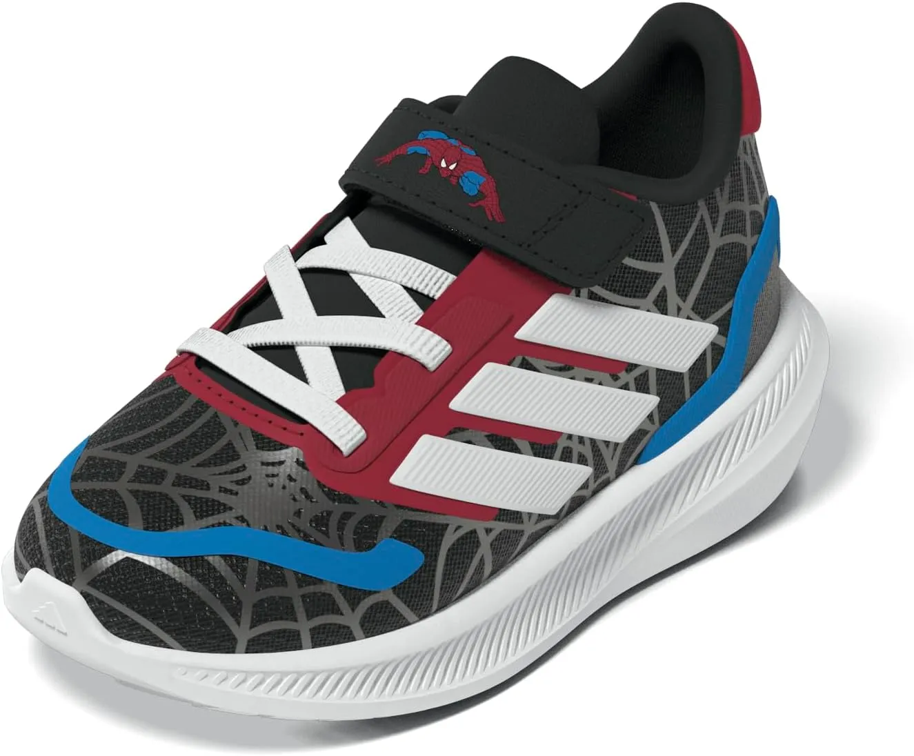 adidas Baby-Boy's Marvel Run Falcon Elastic Lace & Strap Sneaker