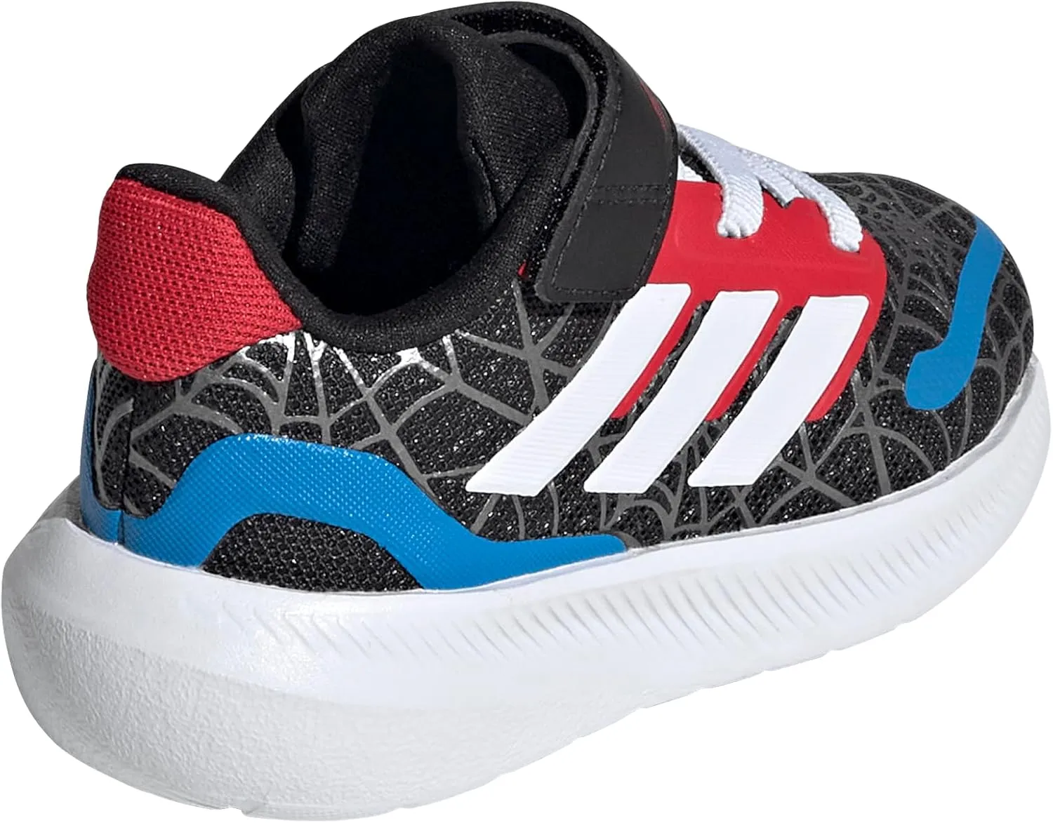 adidas Baby-Boy's Marvel Run Falcon Elastic Lace & Strap Sneaker