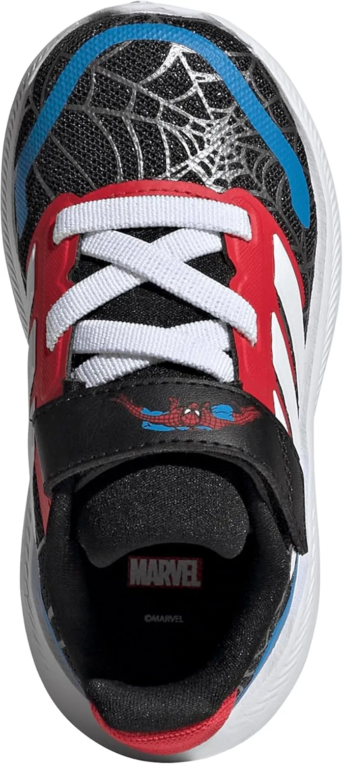 adidas Baby-Boy's Marvel Run Falcon Elastic Lace & Strap Sneaker