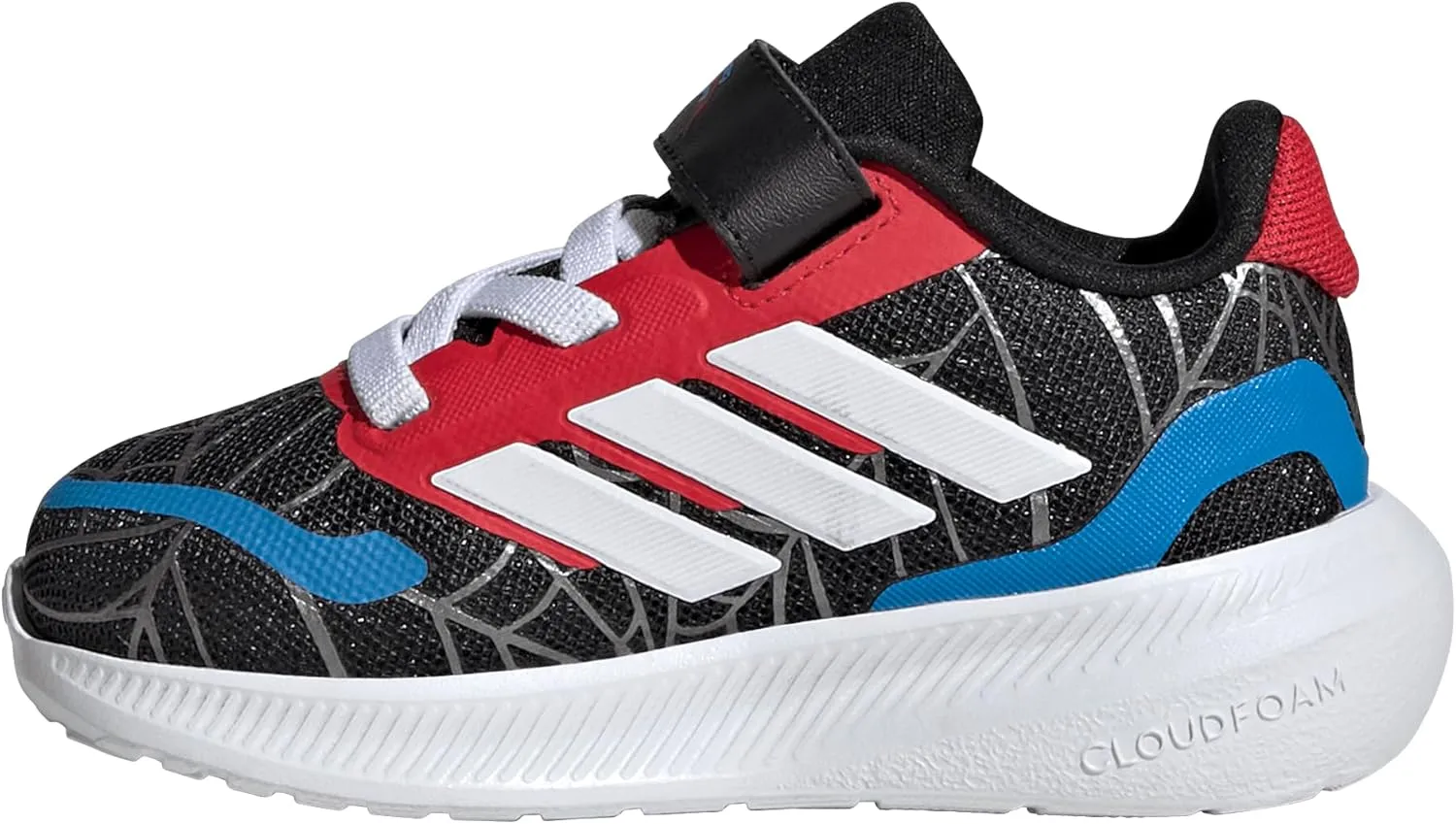 adidas Baby-Boy's Marvel Run Falcon Elastic Lace & Strap Sneaker
