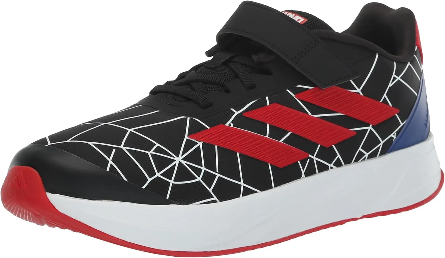 adidas Baby Marvel Spider-Man Duramo SL Sneaker, Black/Better Scarlet/White (Elastic Lace), 4 US Unisex Infant