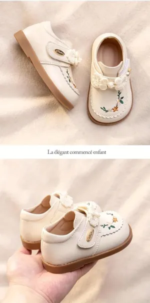Adorable Embroidered Mary Jane Shoes for Baby Girls - Soft Sole, Non-Slip, Perfect for First Walkers & Toddlers - Ideal for Spring, Fall & Winter