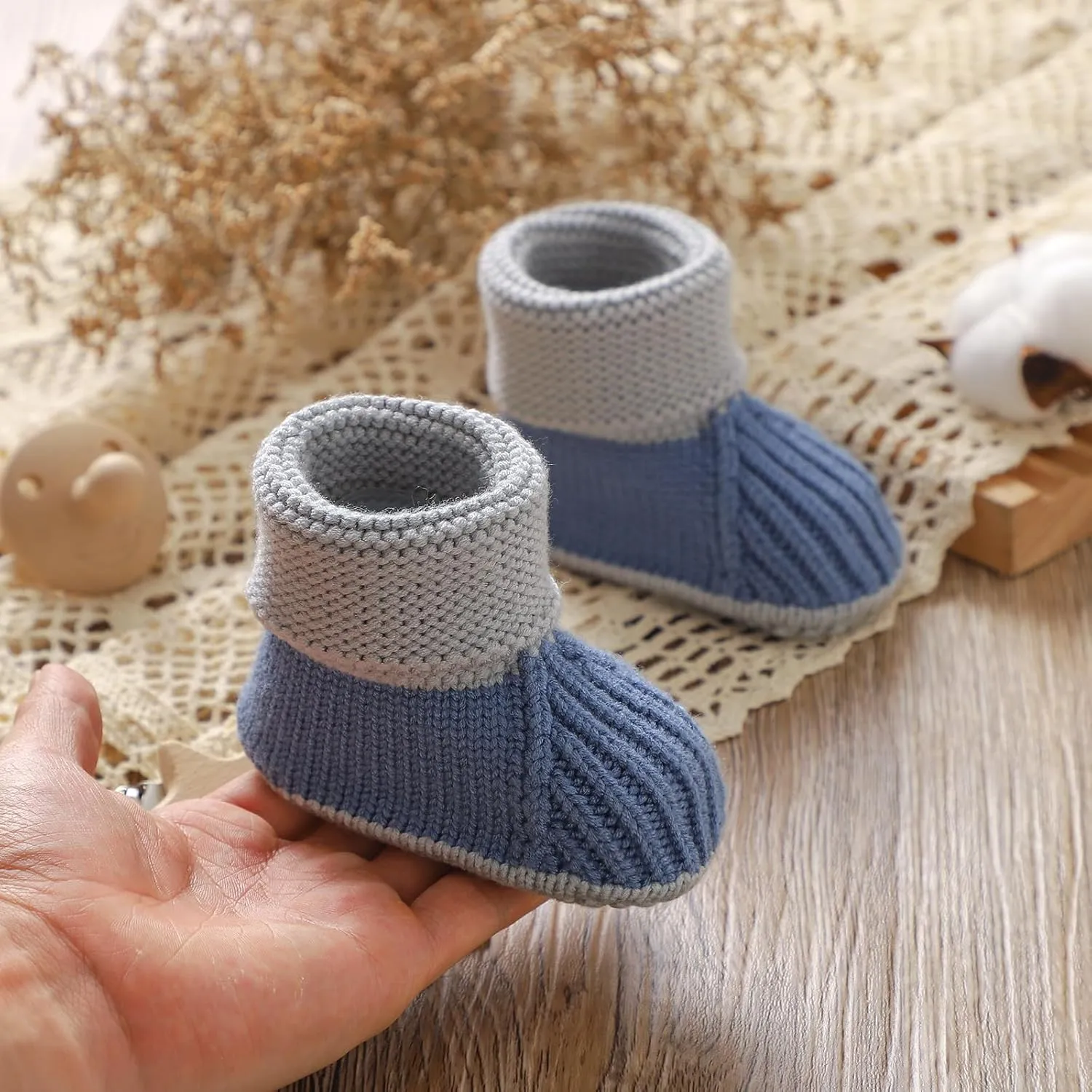 Baby Booties Newborn First Walkers Cozy Shoes Warm Knit Soft Toddler Infant Boy Girl Booties