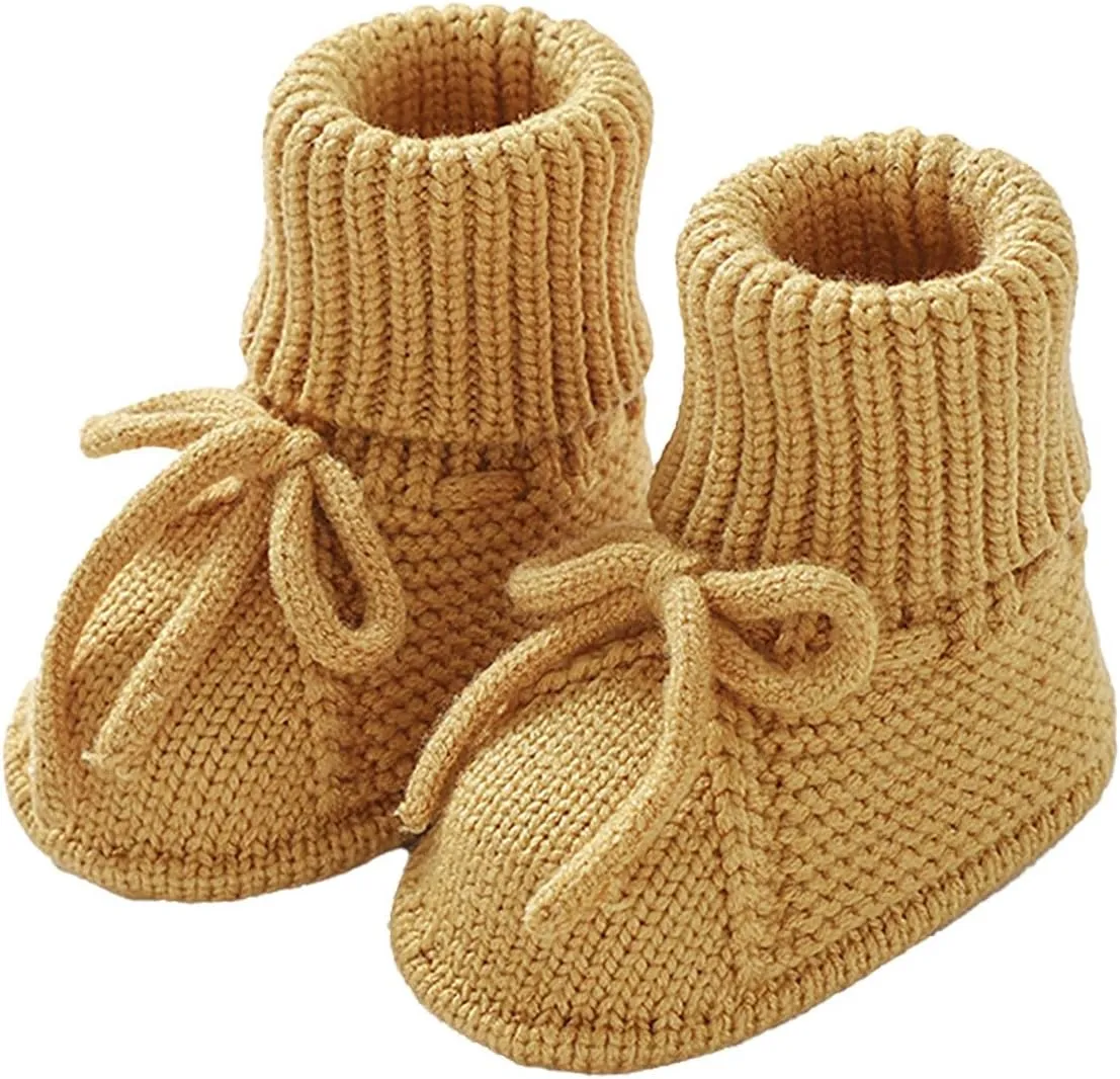 Baby Booties Newborn Sock Boots Knitting Crochet Fr Infant Boy Girl Cozy Shoes Indoor Breathable Walking Shoes