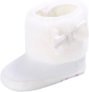Baby Boy Girl Boots Newborn Shoes Winter Snow Bowknot Anti-Slip Soft Sole Warm Infant Toddler Prewalker Booties