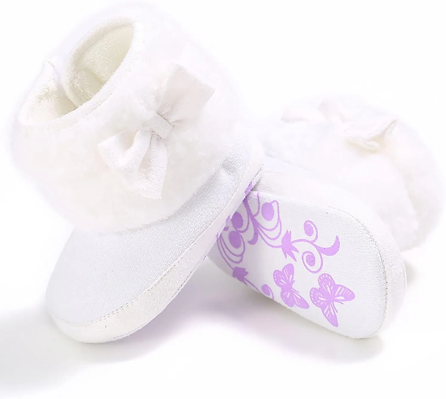 Baby Boy Girl Boots Newborn Shoes Winter Snow Bowknot Anti-Slip Soft Sole Warm Infant Toddler Prewalker Booties