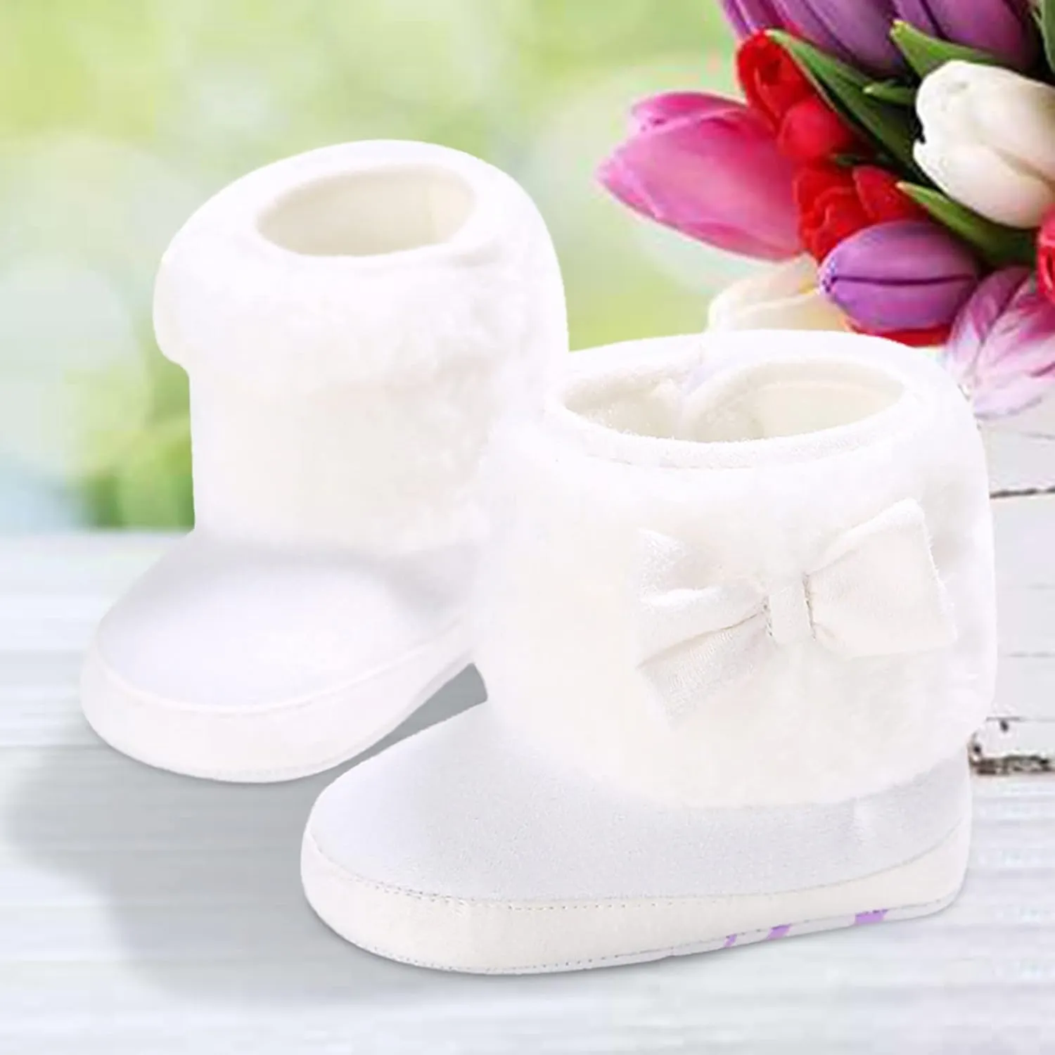 Baby Boy Girl Boots Newborn Shoes Winter Snow Bowknot Anti-Slip Soft Sole Warm Infant Toddler Prewalker Booties