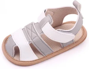 Baby Boy Girl Rome Open-Toe Flat Sandals Infant Squeaky Premium Rubber Sole Closed-Toe Non-Slip First Walkers Shoes