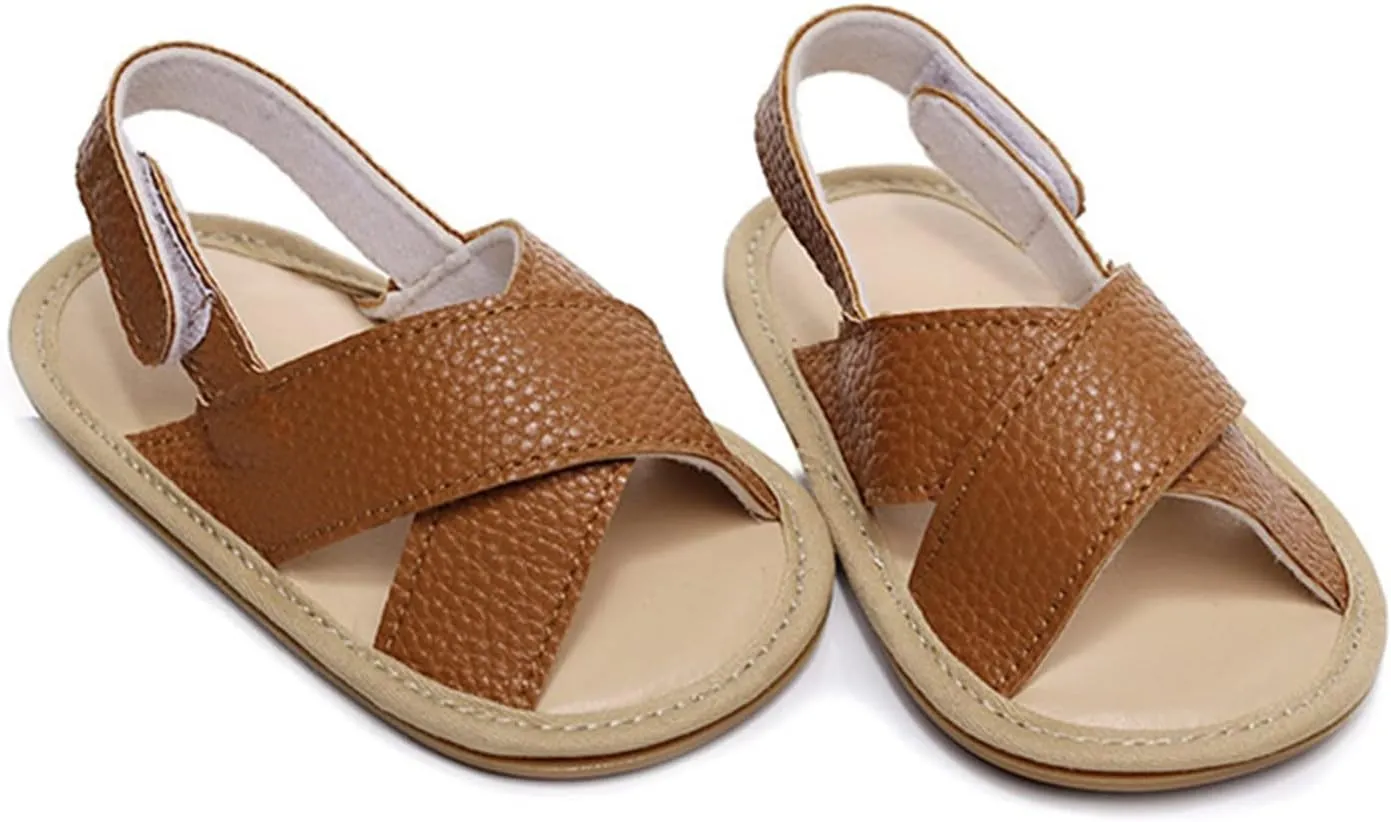 Baby Boy Sandals Outdoor First Walker Open-Toe Soft Rubber Sole Outdoor Shoes For Toddler First Walkers