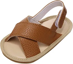 Baby Boy Sandals Outdoor First Walker Open-Toe Soft Rubber Sole Outdoor Shoes For Toddler First Walkers