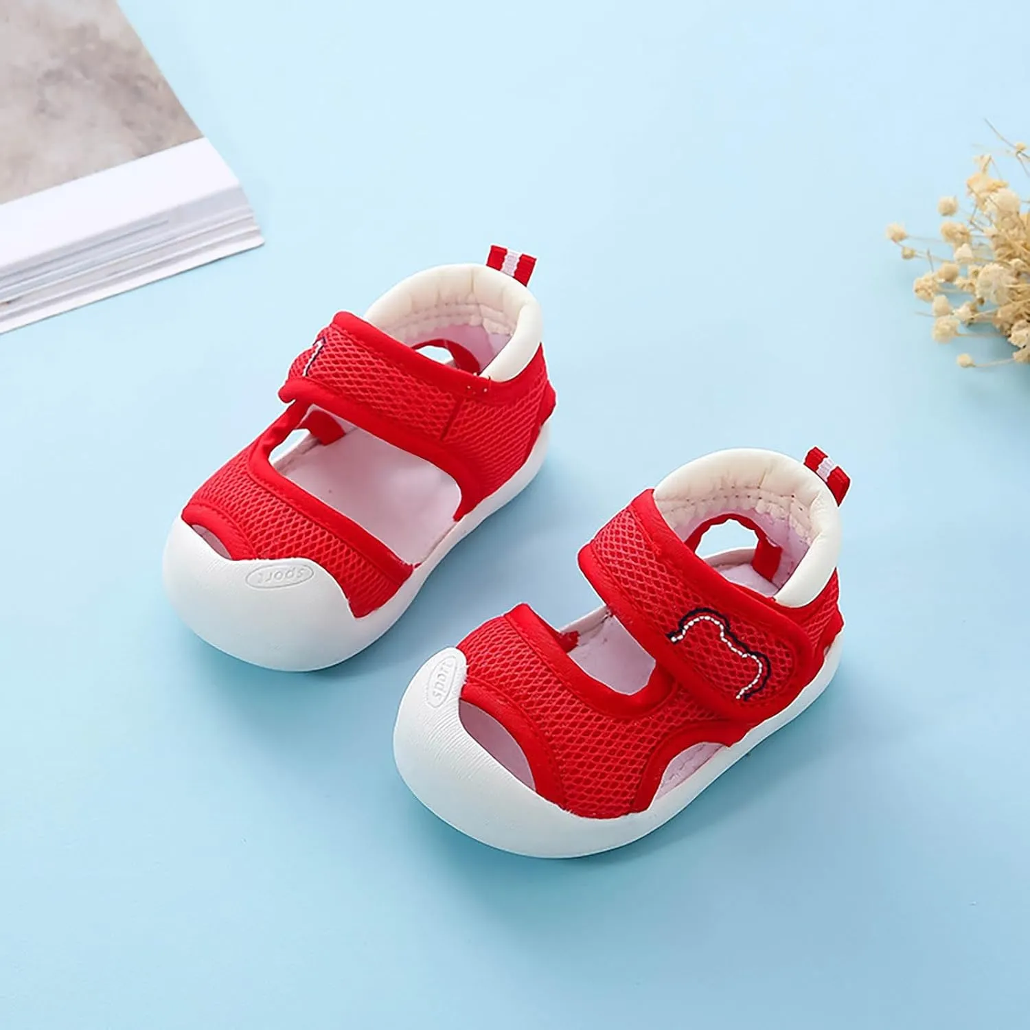 Baby Boys Girls Athletic Sports Sandals Toddler Open-Toe Breathable Rubber Sole Beach Water Adjustable Walking Shoes