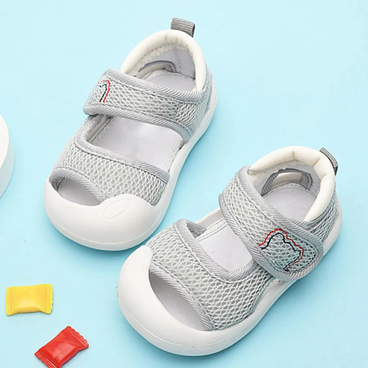 Baby Boys Girls Athletic Sports Sandals Toddler Open-Toe Breathable Rubber Sole Beach Water Adjustable Walking Shoes