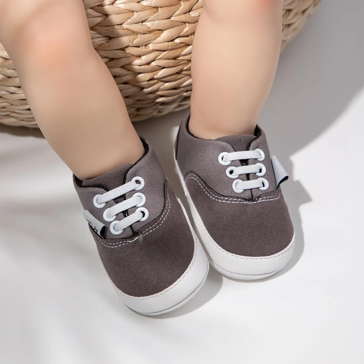 Baby Boys Girls Canvas Sneaker Soft Anti-Slip Sole Newborn Infant First Walkers Canvas Denim Shoes