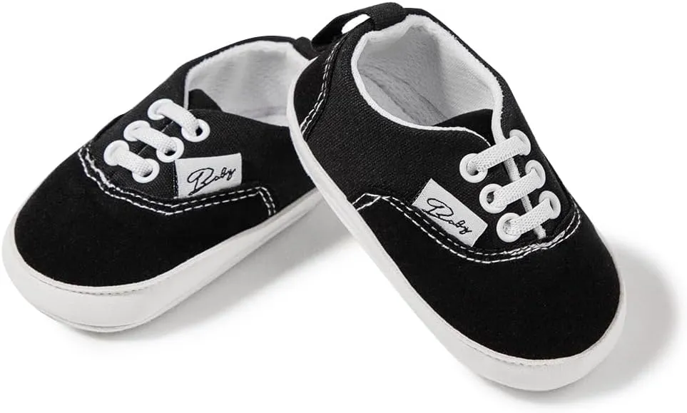 Baby Boys Girls Canvas Sneaker Soft Anti-Slip Sole Newborn Infant First Walkers Canvas Denim Shoes