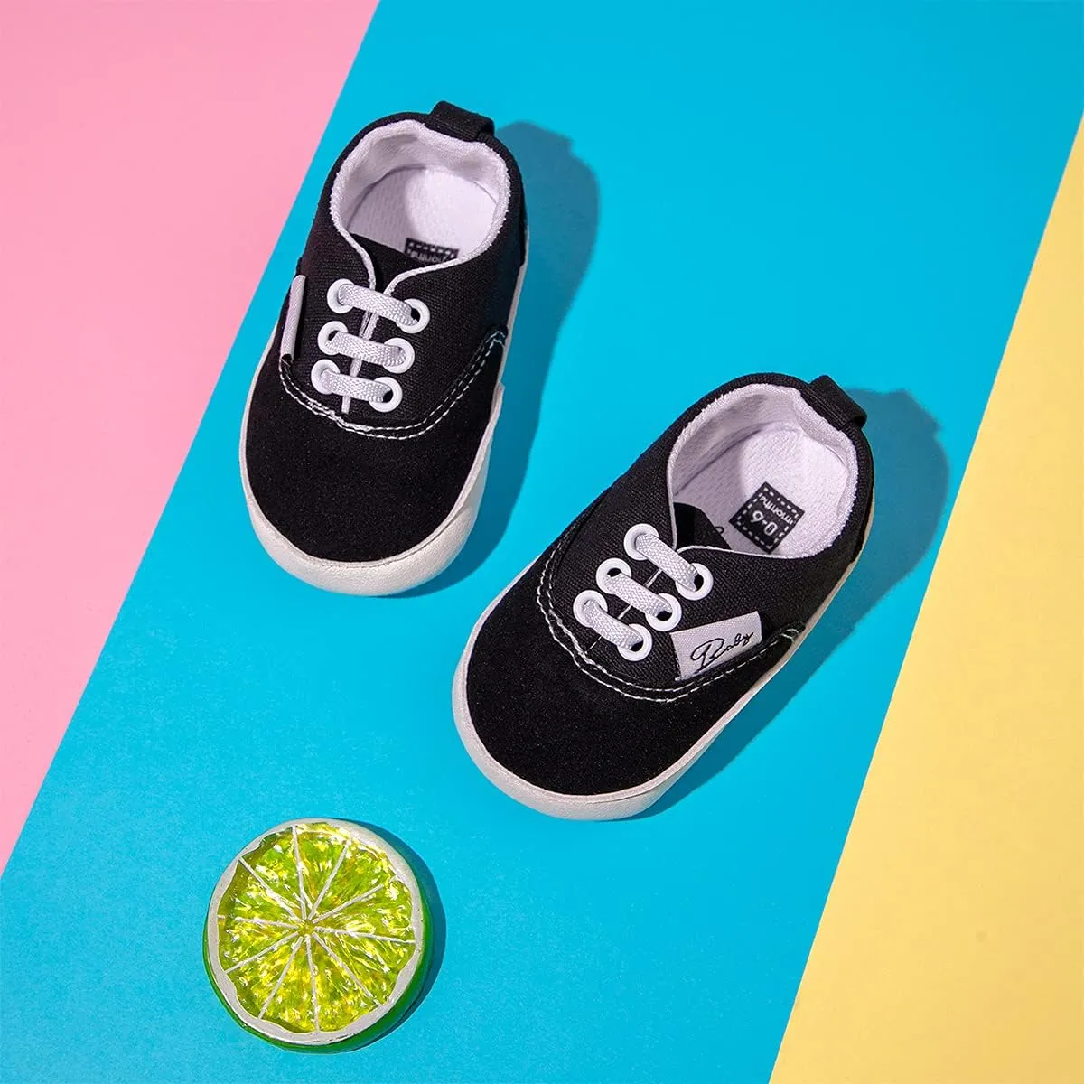 Baby Boys Girls Canvas Sneaker Soft Anti-Slip Sole Newborn Infant First Walkers Canvas Denim Shoes