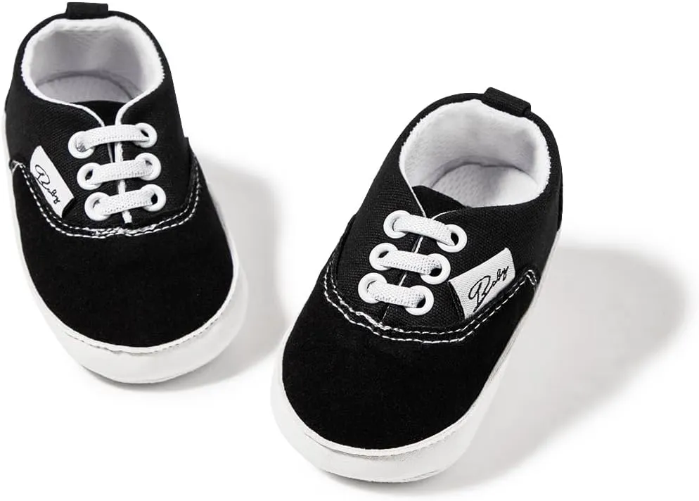 Baby Boys Girls Canvas Sneaker Soft Anti-Slip Sole Newborn Infant First Walkers Canvas Denim Shoes