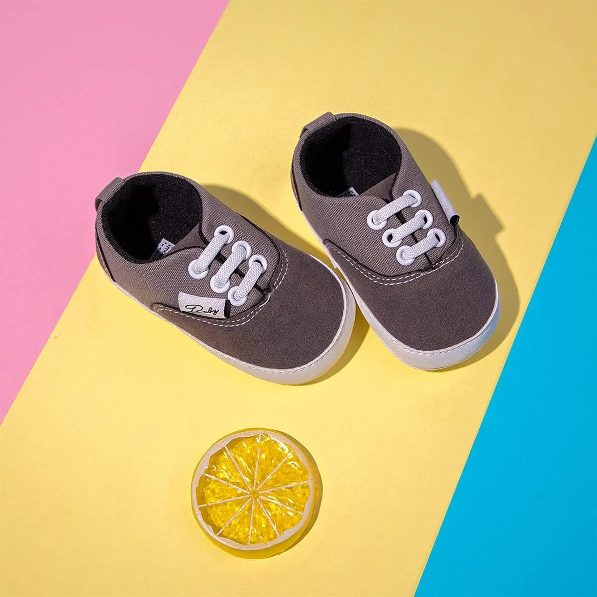 Baby Boys Girls Canvas Sneaker Soft Anti-Slip Sole Newborn Infant First Walkers Canvas Denim Shoes