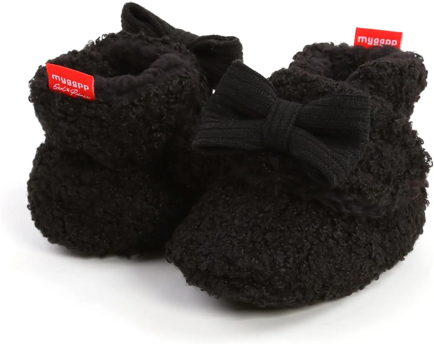 Baby Boys Girls Fleece Fur Knit Winter Warm Snow Boots Soft Sole Crib Shoes Booties for Newborn Infant First Walkers