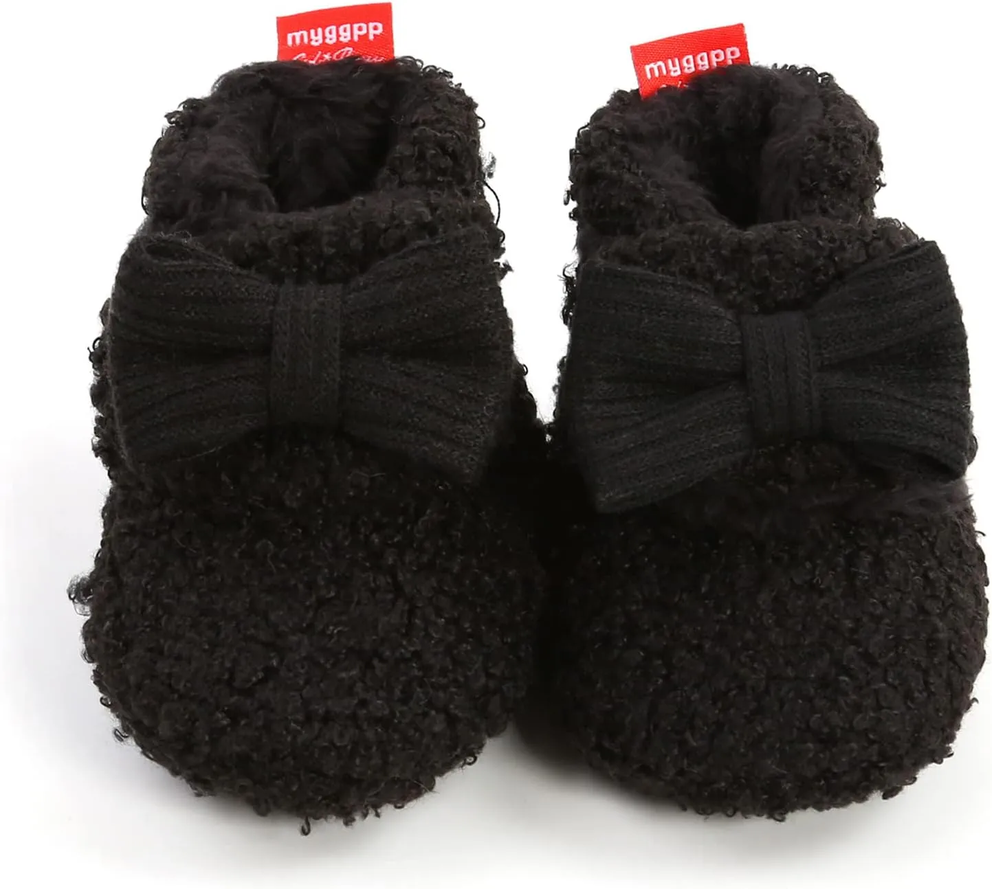 Baby Boys Girls Fleece Fur Knit Winter Warm Snow Boots Soft Sole Crib Shoes Booties for Newborn Infant First Walkers