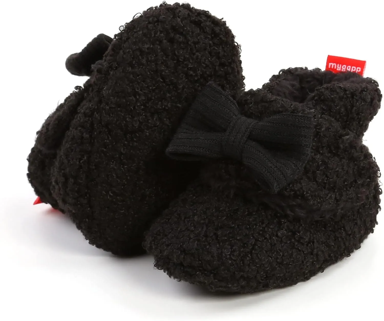 Baby Boys Girls Fleece Fur Knit Winter Warm Snow Boots Soft Sole Crib Shoes Booties for Newborn Infant First Walkers