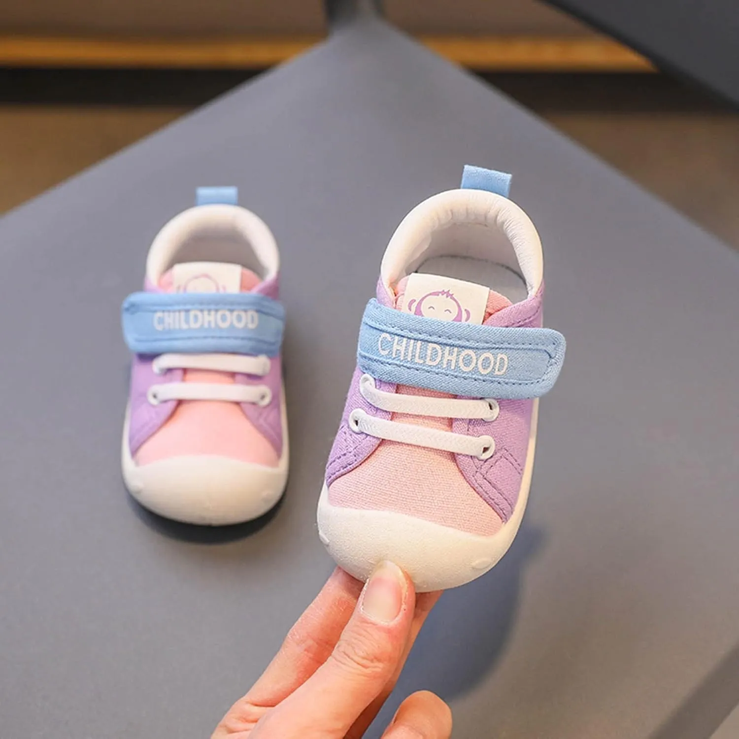 Baby Boys Girls High Top Ankle PU Leather Sneakers Soft Rubber Sole Infant Moccasins Newborn Non-Slip Sneaker (Purple, 3-3.5Years)