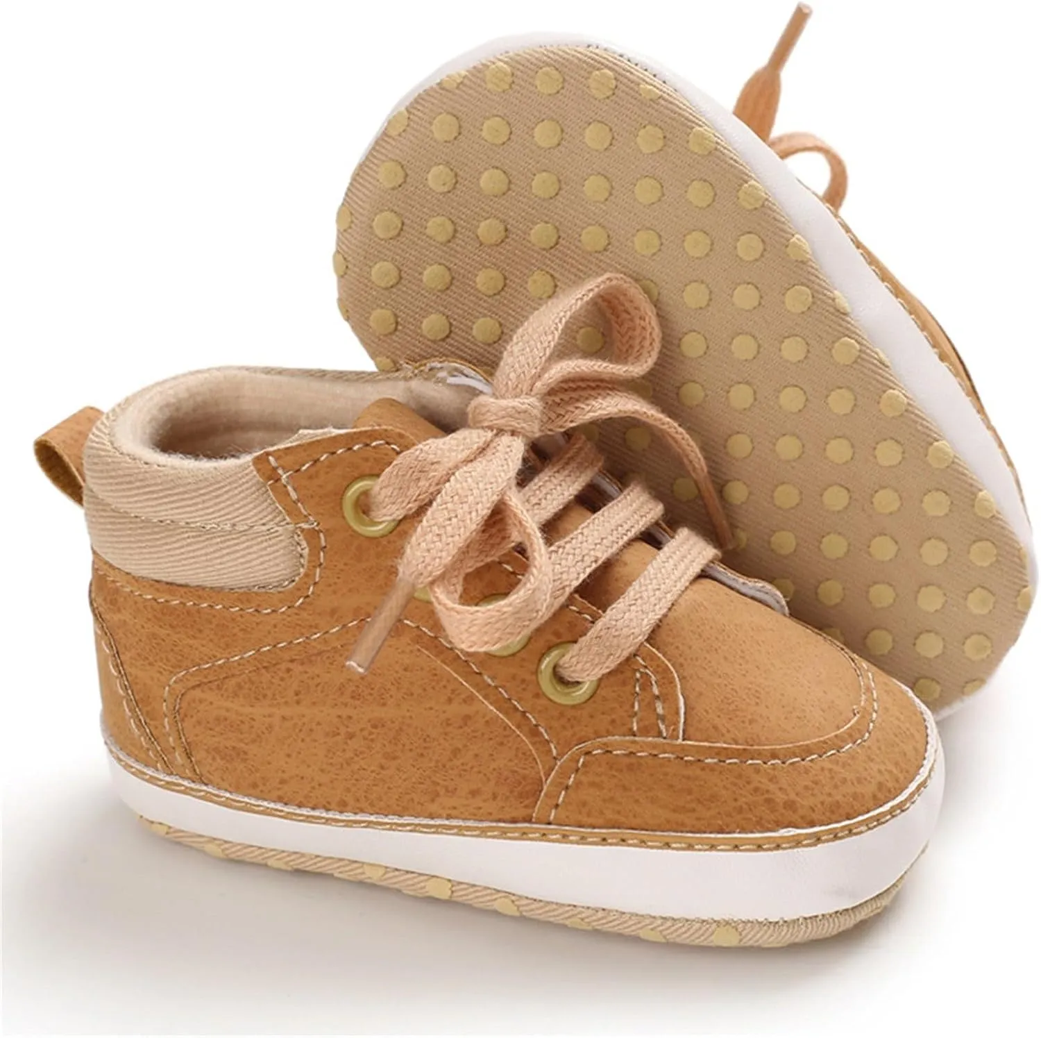 Baby Boys Girls High Top Ankle Sneakers Soft Rubber Sole Infant Casual Crib Shoes Toddler First Walking Shoes