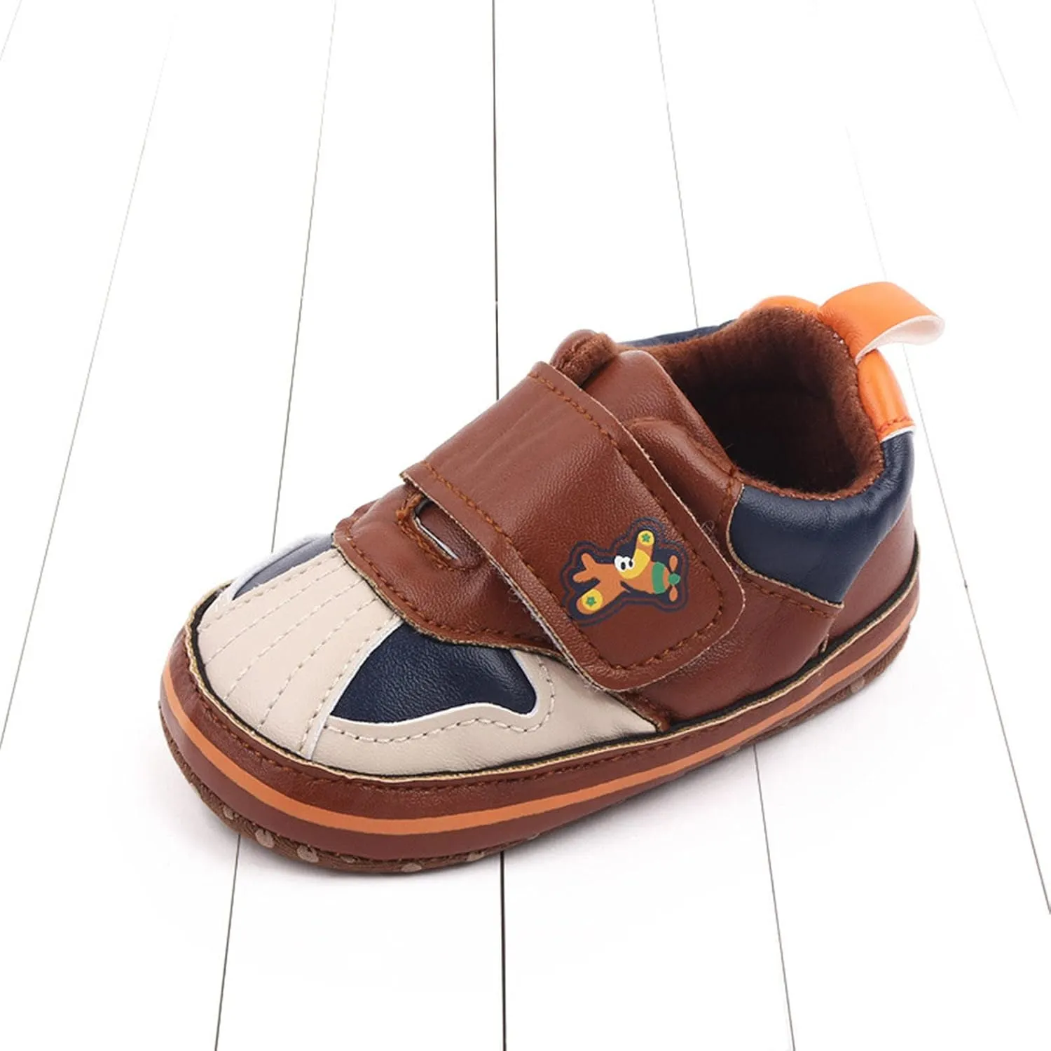 Baby Boys Girls Leather Pre-Walking Sneakers Toddler Anti-Slip Soft Sole Infant Lightweight First Step Flat Shoes