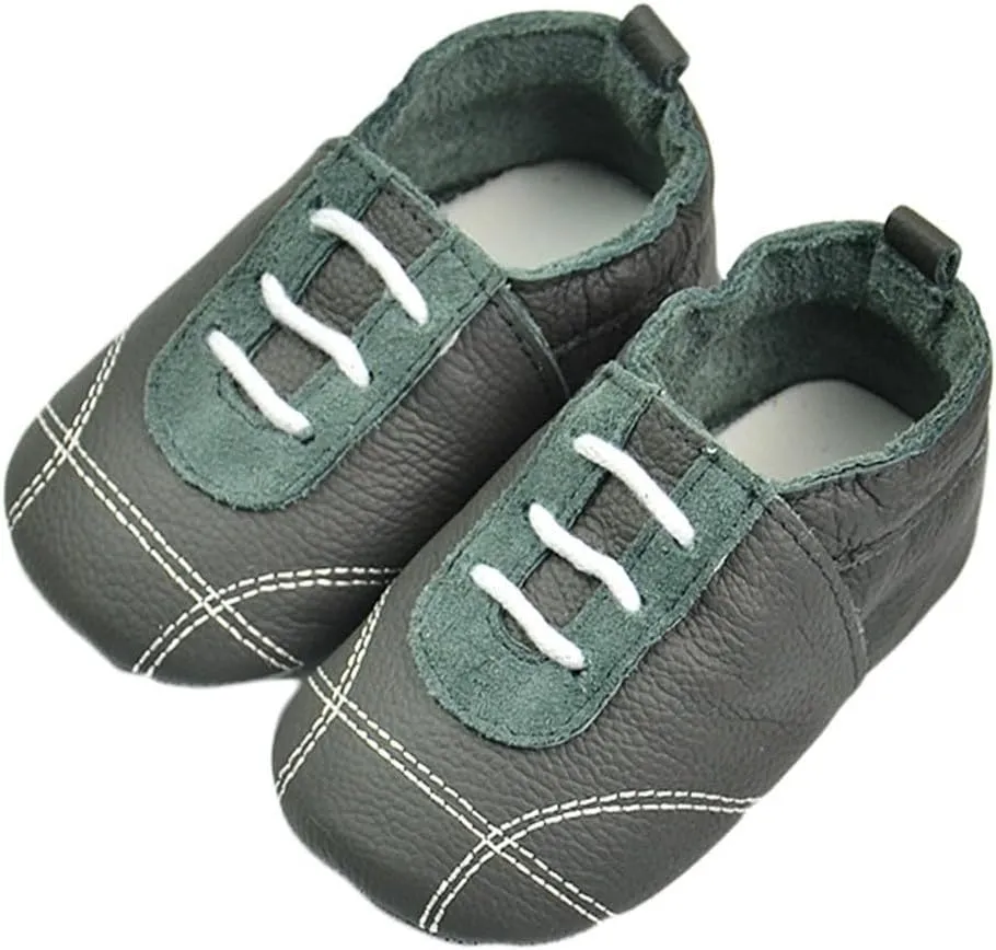 Baby Boys Girls occasin Slippers, Soft Sole Leather Anti-Slip Walking rib Shoes for Infant House Shoes for Boys