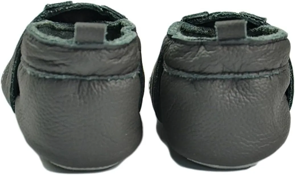 Baby Boys Girls occasin Slippers, Soft Sole Leather Anti-Slip Walking rib Shoes for Infant House Shoes for Boys