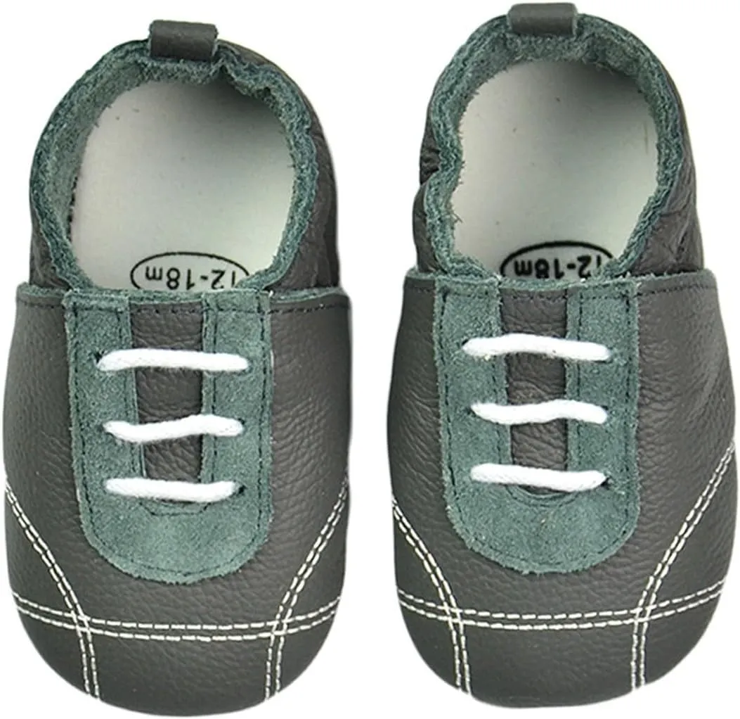 Baby Boys Girls occasin Slippers, Soft Sole Leather Anti-Slip Walking rib Shoes for Infant House Shoes for Boys