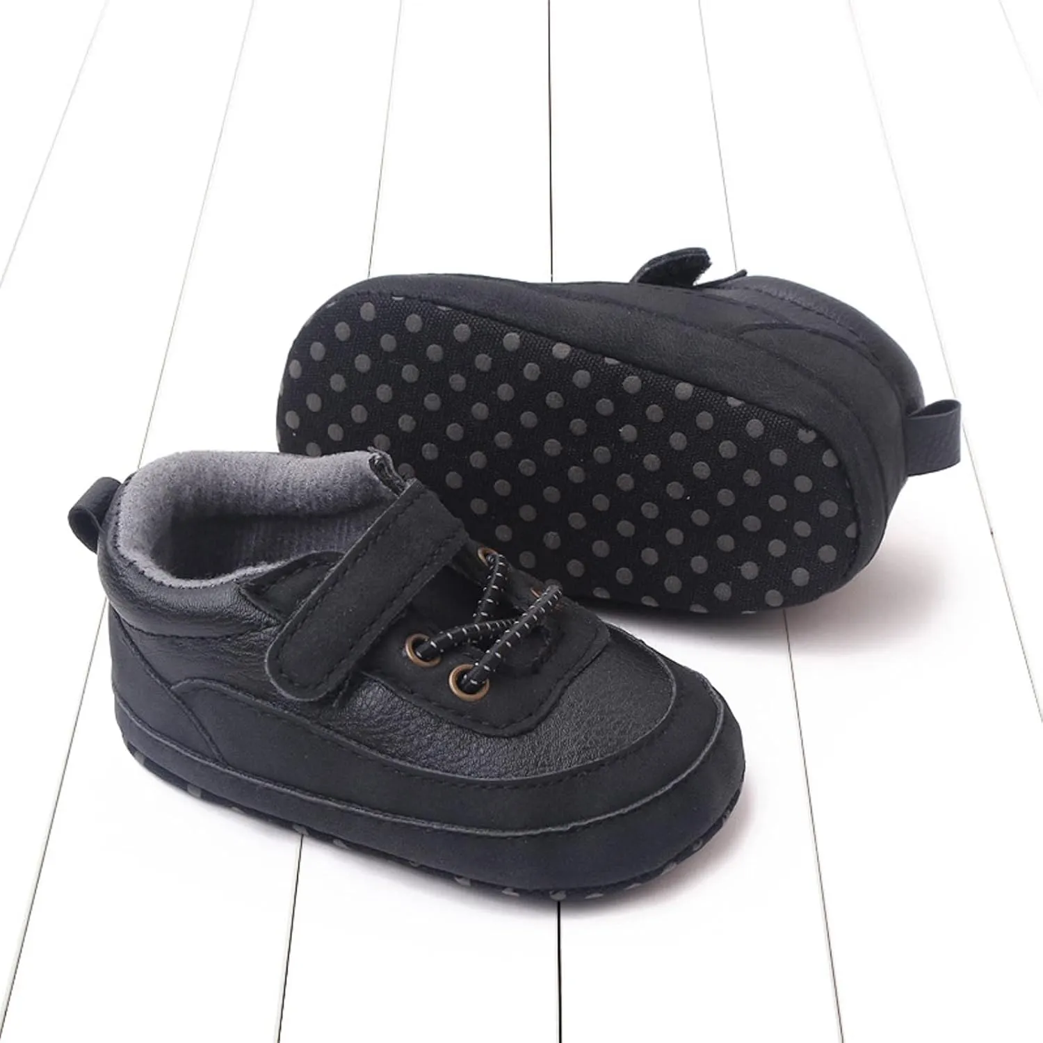 Baby Boys Girls PU Leather xford Shoes Soft Rubber Sole Sneakers Infant Walking Shoes Anti-Slip Ankle Boots