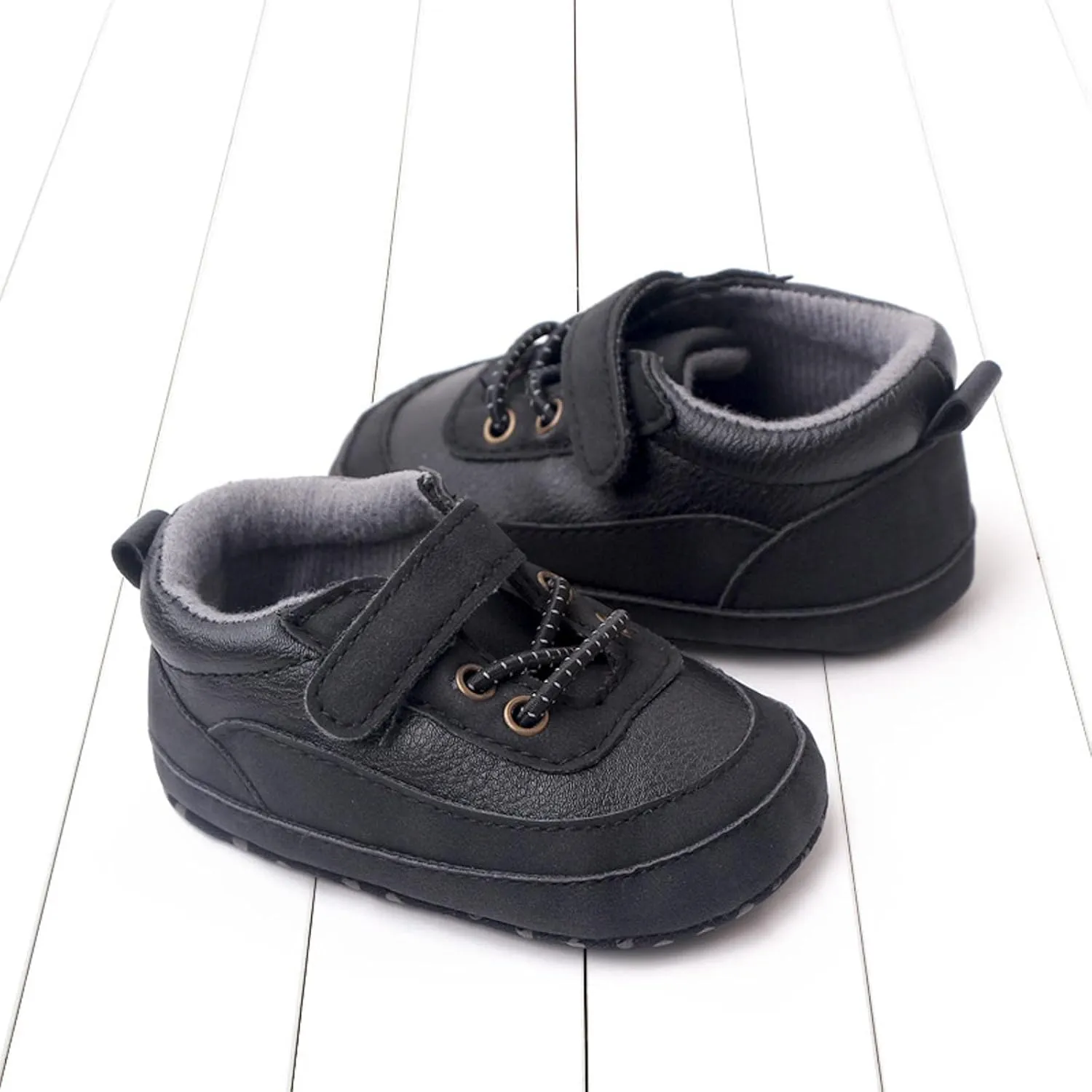 Baby Boys Girls PU Leather xford Shoes Soft Rubber Sole Sneakers Infant Walking Shoes Anti-Slip Ankle Boots