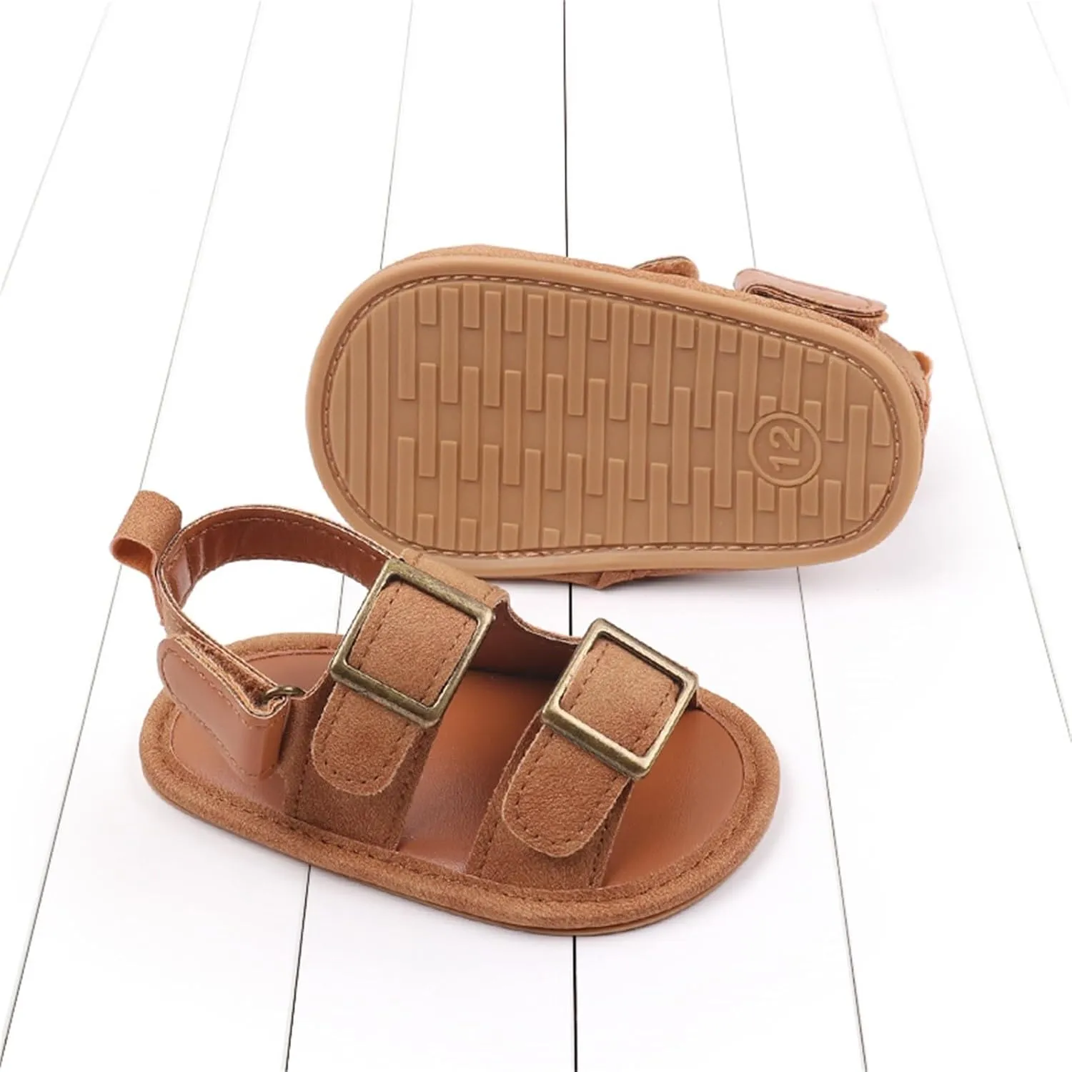 Baby Boys Girls Summer Sandals Open-Toe Infant Soft Rubber Sole Outdoor Shoes Toddler First Walking Shoes Casual