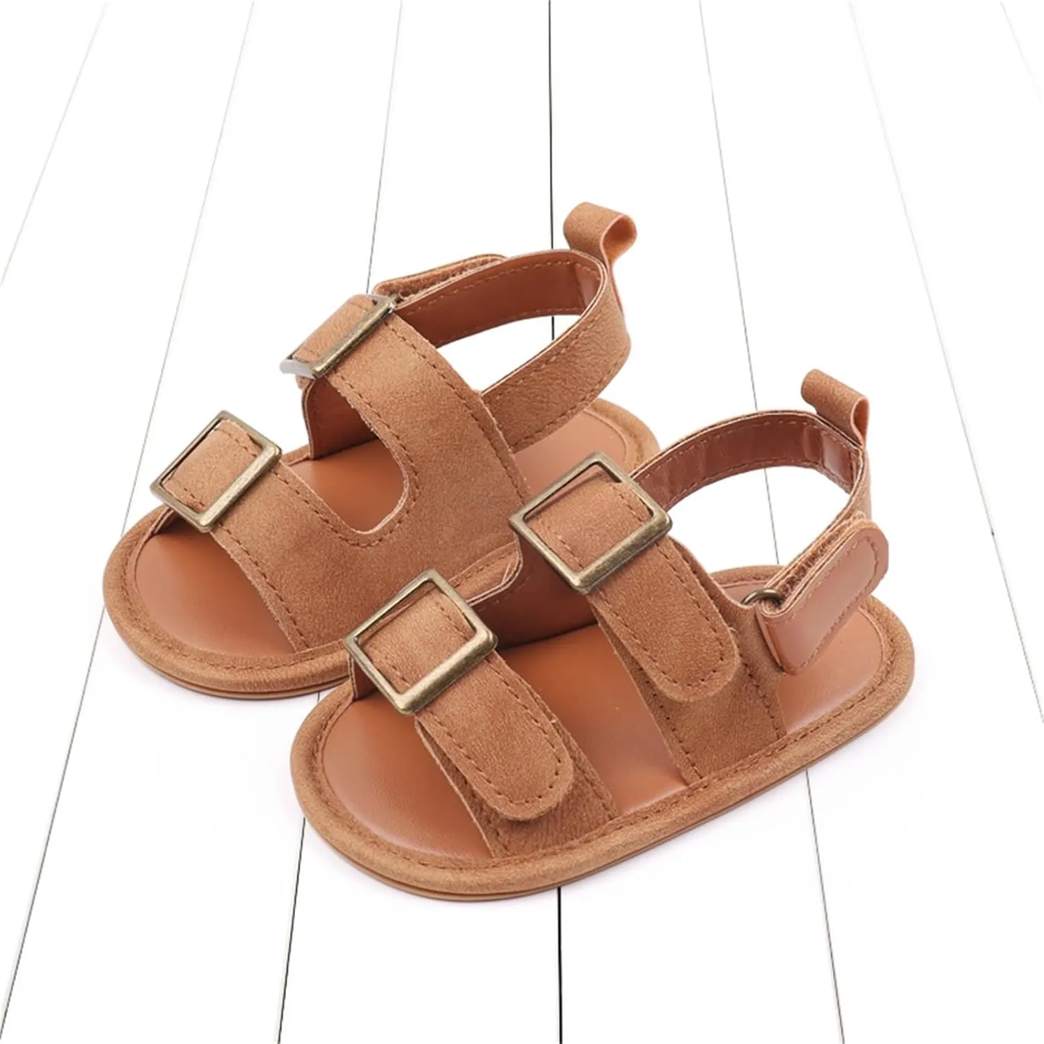 Baby Boys Girls Summer Sandals Open-Toe Infant Soft Rubber Sole Outdoor Shoes Toddler First Walking Shoes Casual