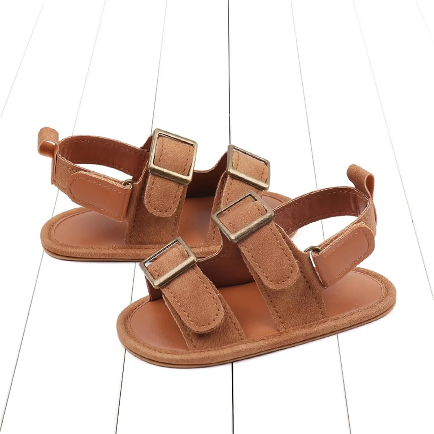 Baby Boys Girls Summer Sandals Open-Toe Infant Soft Rubber Sole Outdoor Shoes Toddler First Walking Shoes Casual