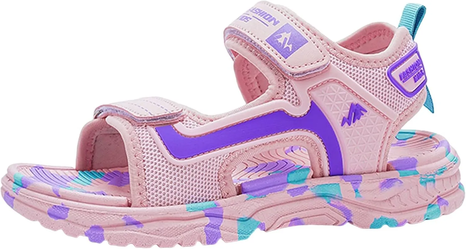 Baby Boys Girls Toddler Summer Shoes Sandals Outdoor Beach Anti-Slip Lightweight Soft Sole Shoes (Pink, 3 Big Kids)