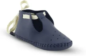 Baby Boys Pre-Walker Crib Genuine Leather Hand Assembled Open Side Lace Soft Sole Shoe