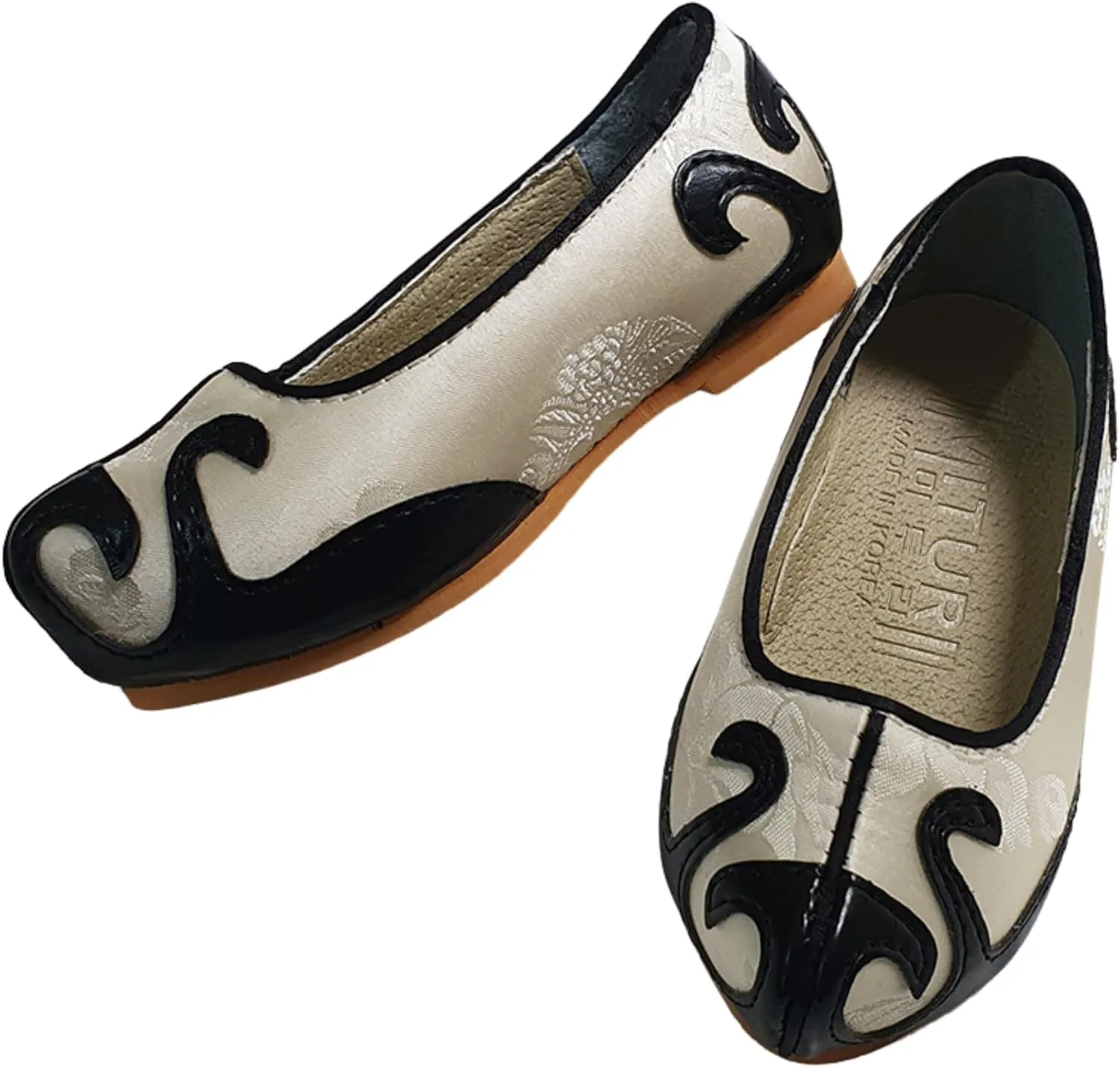 Baby Boys Traditional Korean Hanbok Shoes, 130mm, Ivory Embroidery, Korean Traditional Doljanchi