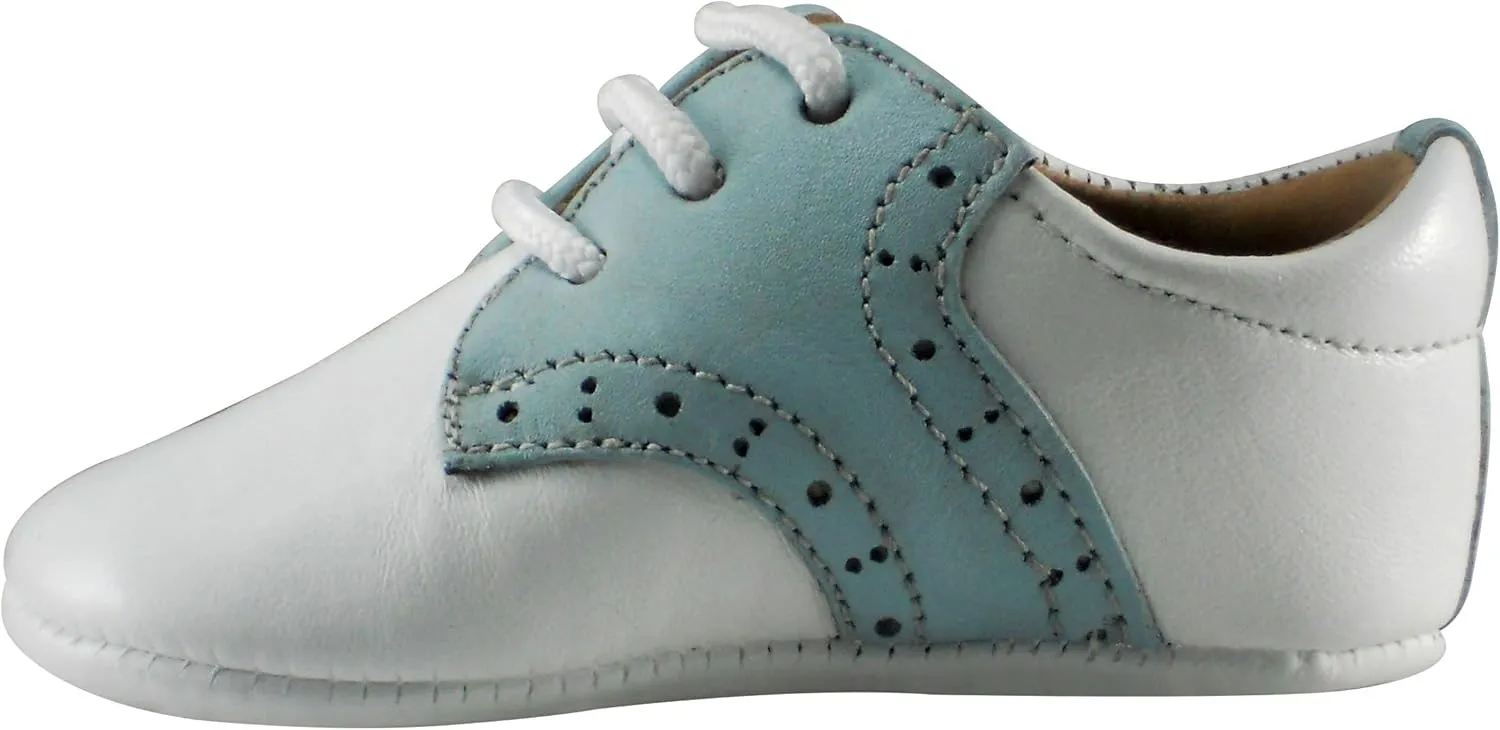 Baby Boys White_Light Blue Oxford Leather Shoes Mateo