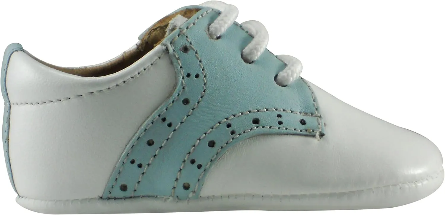 Baby Boys White_Light Blue Oxford Leather Shoes Mateo
