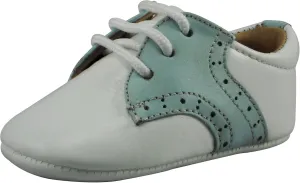 Baby Boys White_Light Blue Oxford Leather Shoes Mateo