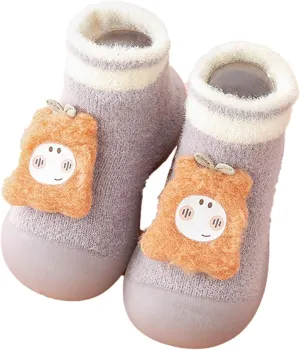 Baby Cozy Fleece Ankle Booties Soft Sole Anti-Slip Infant Prewalker Unisex Nursling Shoes Newborn Walking Shoes