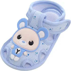 Baby Girl Boy Sandals Infant Toddler Shoes First Walkers Prewalkers Soft Sole Breathable Flat Shoes (Blue, 4.5 Infant)