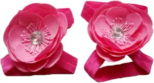 Baby Girl Diamond Chiffon Foot Flower Shoes Barefoot Sandals for Toddlers Newborns Infants Photograph F2