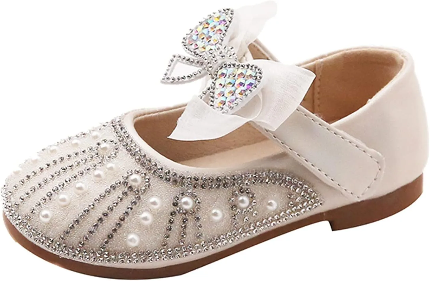Baby Girls Bowknot Rhinestone Shoes Soft Soles Fashion Girl Princess Shoes Wedding Party Dress Shoes Toddler Shoes