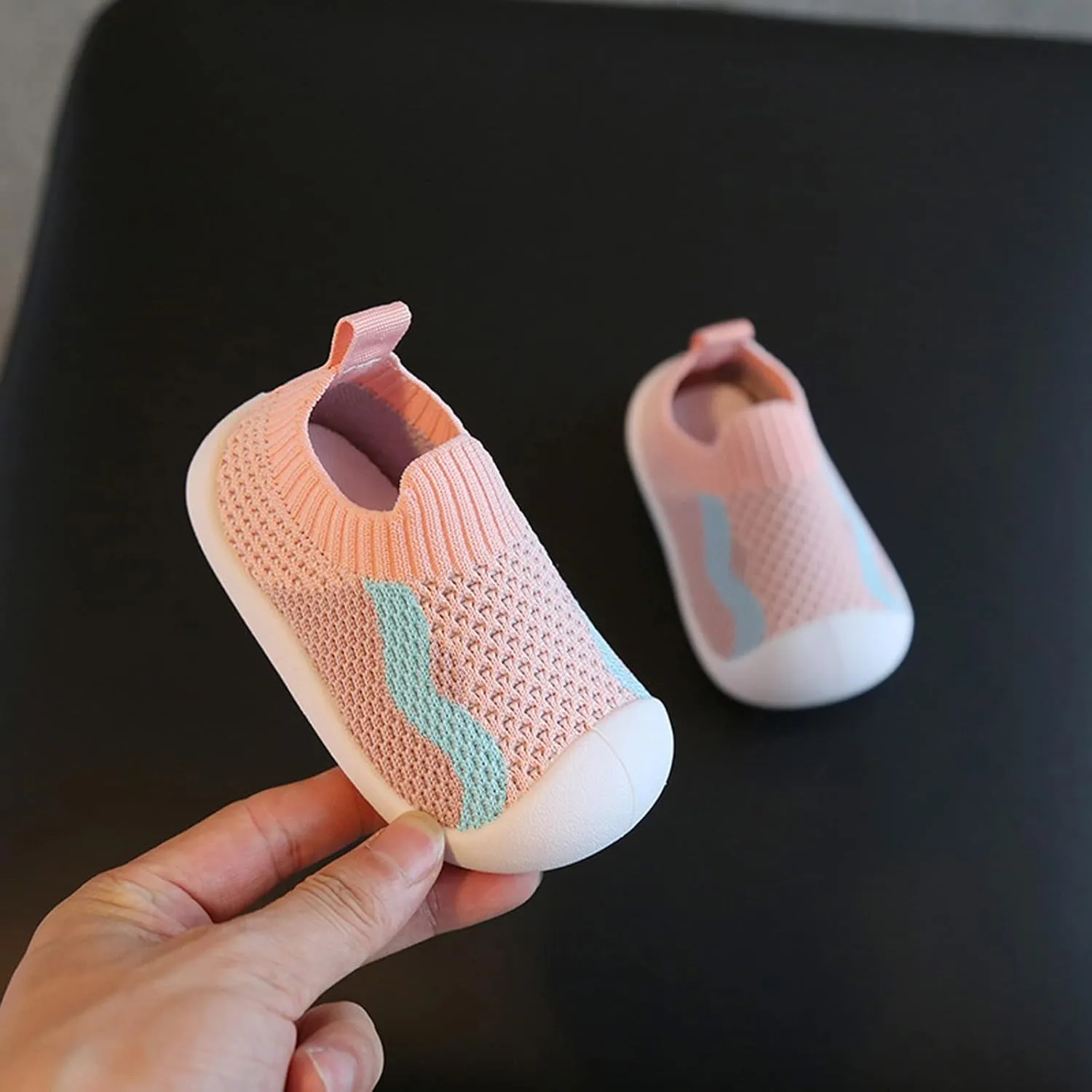 Baby Girls Boys First Walking Shoes Kids Mesh Soft Bottom Breathable Slip On Running Sneaker Leisure Socks Shoes