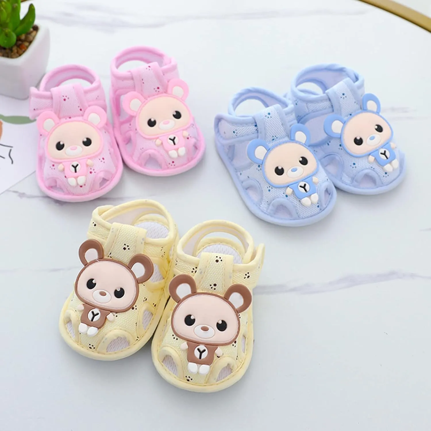 Baby Girls Boys Sandals Cartoon Bear Sneakers Non-Slip Lightweight Beach Water Shoes Toddler First Walkers