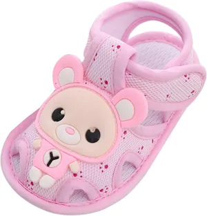 Baby Girls Boys Sandals Cartoon Bear Sneakers Non-Slip Lightweight Beach Water Shoes Toddler First Walkers
