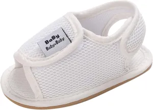Baby Girls Boys Sandals Infant Toddler Shoes First Walkers Prewalkers Mesh Soft Sole Sneakers Casual (White, 6 Toddler)
