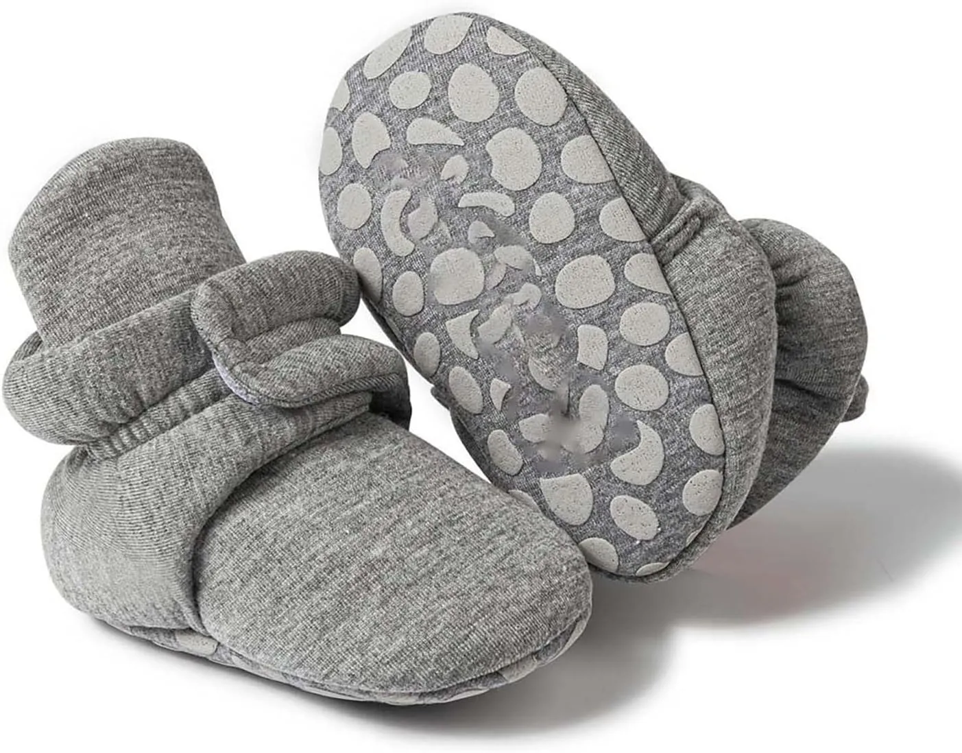 Baby Girls Boys Shoes Socks Solid Color Knitted Plush Soft Sole Anti-Slip Warm Winter Indoor Outdoor Casual Snap Booties